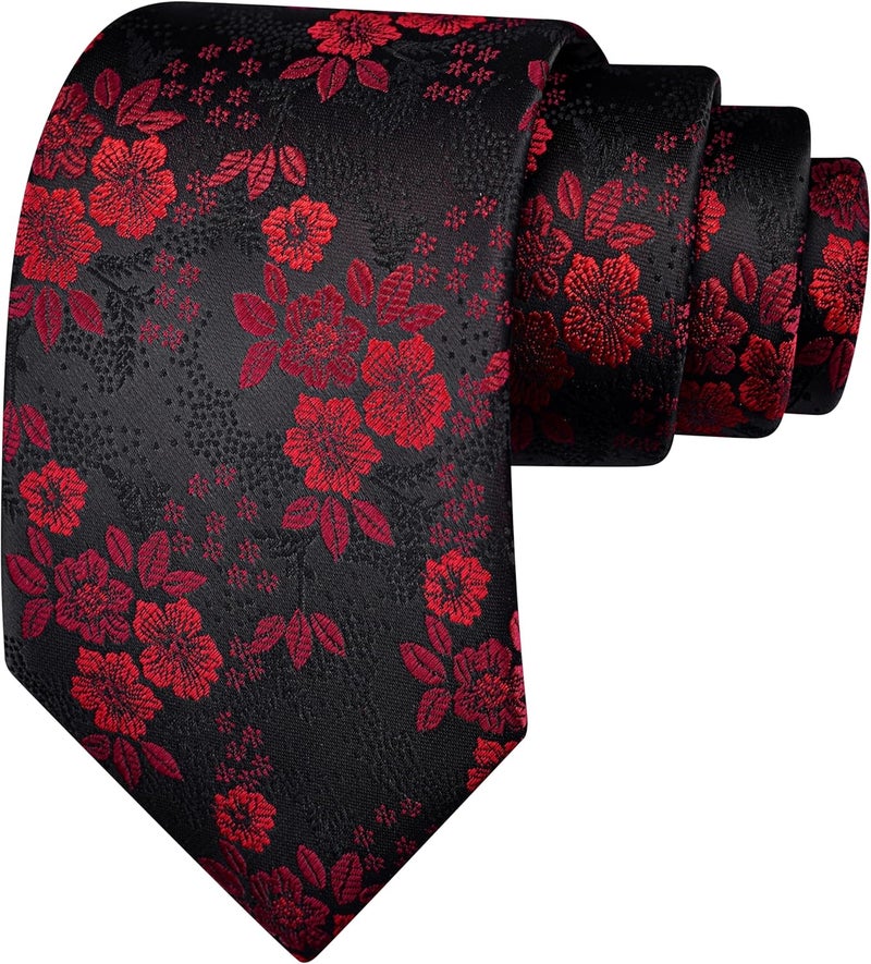 GUSLESON 3.15"(8cm) Fashion Floral Ties Mens Woven Jacquard Necktie for Wedding - Image 1